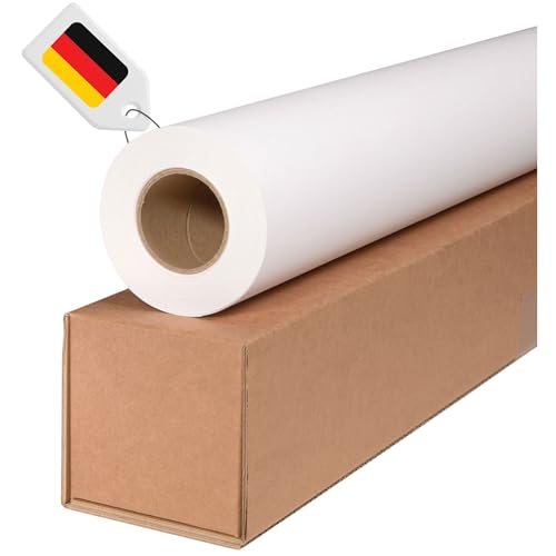 CABRO Plotterpapier 914mm x 50m 80g - Plotter Rolle 91 4cm unbeschichtet für CAD-Drucke & Baupläne. Inkjet Papier aus Deutschland! Drucker Papier Rolle geeignet für HP Designjet & Co. Einzelrolle