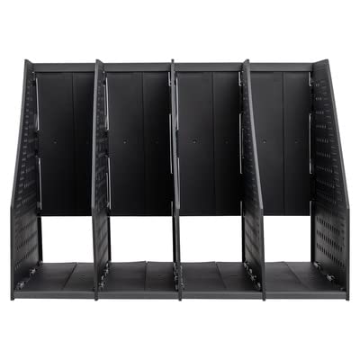revistero, Caja de almacenamiento de carpetas de plástico de 4 rejillas, estante de almacenamiento de libros vertical, estantería, suministros de oficina, libros, cesta de archivos, soporte de escrito