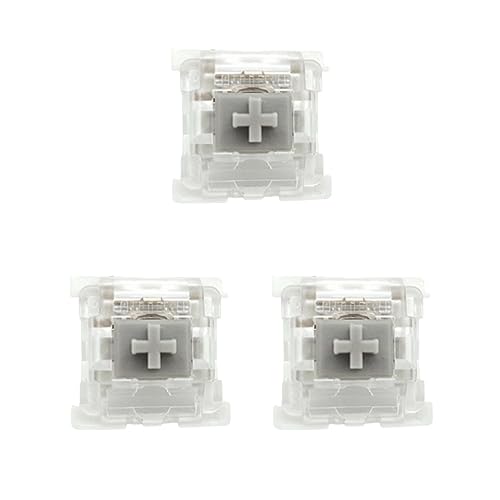 Tityvirnix Juego de 3 interruptores mecánicos para teclado, eje de eje, piezas de repuesto, interruptores grises silenciosos