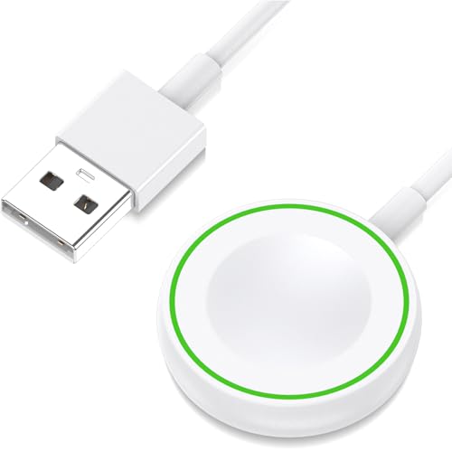Estación de Carga Inalámbrica para Apple Watch Series 10/9/8/7/6/5/4/3/2/SE/Ultra, Cargador Inalámbrico Rápido, Base de Carga Magnética- Blanco