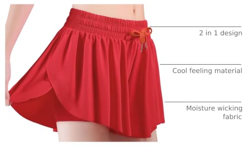 Image of HASMES Girls Butterfly Shorts Teen Flowy Athletic Shorts for Running Dance Cheer 5-14Y