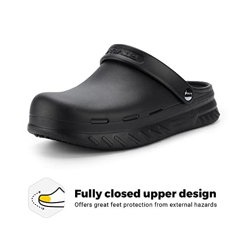 FitVille Wide Chef Clogs for Men Slip Resistant Kitchen Work Shoes Non-Slip for Food Service Waterproof with Arch Support4