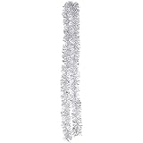 180 cm de largo, Color plateado, Flexible y adaptable, Ideal para decorar el árbol de navidad, escaleras, chimeneas, etc