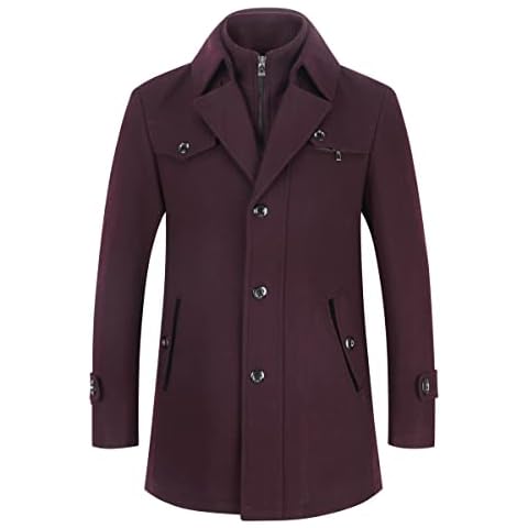 YOUTHUP Hombres Abrigo de Lana Invierno Regular Fit Trenca Gabardina para Hombre Cover