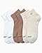 Calvin Klein Womens Quarter Socks - 6 Pack Cushioned Athletic Performance Ankle Socks for Women for Running and Workout, Size 4-10, White/Brown