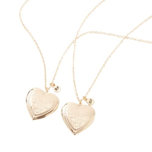 Claire's Best Friends Sisters Heart Locket Pendant Necklaces - 2 Pack