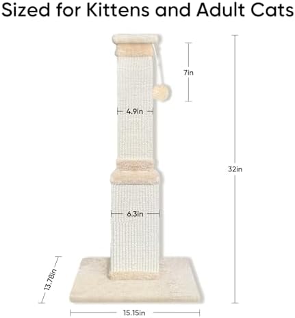 AGYM Cat Scratching Post for Large Cats — top-down angle highlighting key features