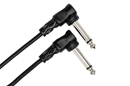 Hosa CFS-112 Guitar Patch Cable, Molded Right-angle to Same, 1 Foot