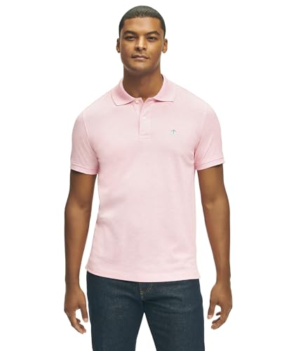 Brooks Brothers Polo da uomo a maniche corte con logo elasticizzato in piquet di cotone, Rosa, L