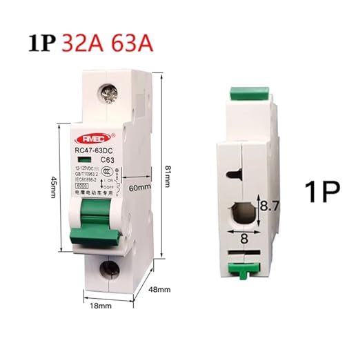 Disjoncteur DC 12V-125V haute capacité 2P 63A isolateur batterie - 5