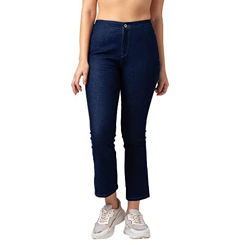 Image of Spykar Women High Rise Lycra Bootcut Fit Ankle Length Jeans (Elissa)