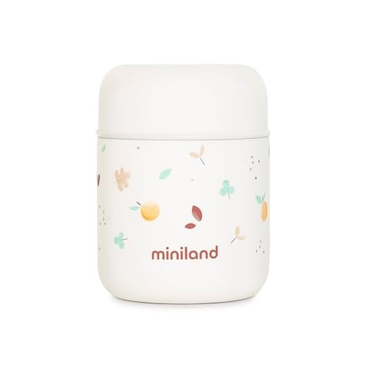 Miniland - Termo Bebé para Comidas 280ml de Acero Inoxidable, Cierre Hermético y Aislamiento de Doble Pared, Mantiene Temperatura más de 24h Frío y Calor (Valencia)
