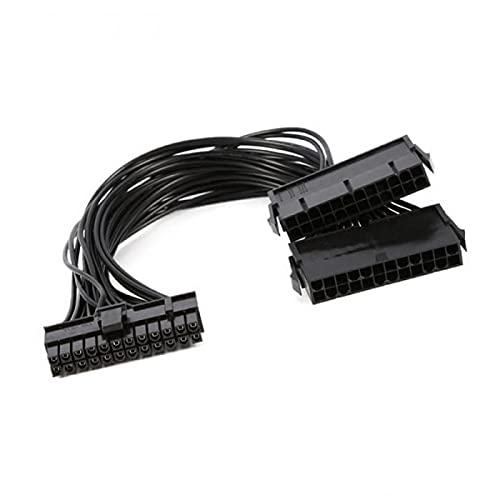 Tobo 24 Pin Dual PSU Power Supply Splitter Extension Synchronizer Adapter Male to Female ATX Motherboard Cable for Mining (24 Pin Dual PSU Power Supply Cable) - TD-246TC