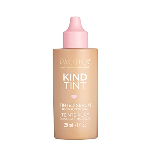 Image of Pacifica Tinted Moisturizer - Kind Tint Serum, Lightweight Hydrating Foundation with Vegan Collagen & Hyaluronic Acid for Dewy Glow, Buildable Coverage, Vegan, 1 fl oz (Shade 17)