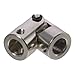 iuniq Rotatable U Joint Coupler, Heavy Duty Stainless Steel Steering Universal Joint 8mm to 8mm Inner Dia Brushed Nickel Single Joint Coupling for Grinding Machines, Automotive Parts