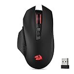 Redragon M656 Gainer Wireless Gaming Mouse, 4000 DPI 2.4Ghz Wireless Mouse w/ 5 DPI Levels, 7 Macro Buttons, Red LED Backlit & Pro Software/Drive Supported, for PC/Mac/Laptop