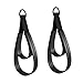 Aymzbd 2Pcs Pilates Double Loop Straps for Reformer,Comfortable Grip Nonslip for Improve Flexibility Strength Dexterity Ankle Legs, Black Rings