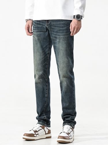 Jeans Pants Trouser Denim Summer Laundry Vintage Light Color Handsome Youth High Street Long Men3