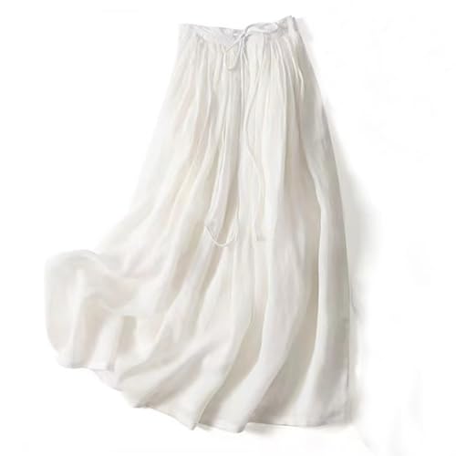 Casual Cotton Linen Summer Skirts for Women Flowy High Waisted A Line Long Skirt Lightweight Beach Dress2