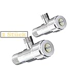 2 Set Edelstahl Eckventil mit Schnellverschluss Wandanschluss 1/2 Abgang 1/2 Zoll Eckregulierventil für Küche und Bad Waschbecken Wasseranschluss