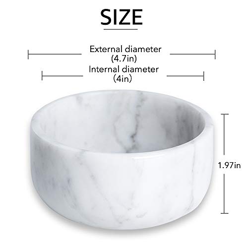 Jimei Marble Shaving Soap Bowl Decorative Multi-Purpose Stone Bowl- Use As Centerpiece Bowl, Fruit Bowl, Candy Bowl Jewelry Organizer Tray #TOP1