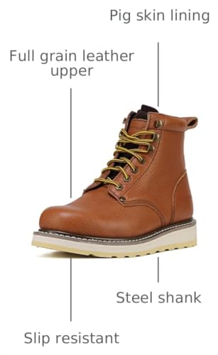 Image of Mens 6 inch SureTrack Soft Toe Slip Resistant Mens Work Boots, Browm, 84984