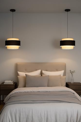 Image of AKWAY Disha Jute Hanging Lamp | Boho Ceiling Lamp for Bedroom, Living Room | Natural Jute Pendant Light | Perfect for Living Room, Dining Room or Office Lighting 12 inch Dia x 10 inch H
