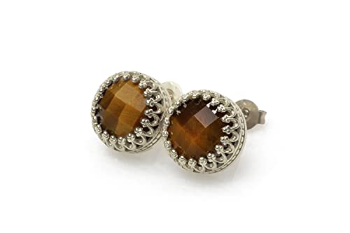 Boucles d'oreilles oeil de tigre pour mariages et grandes occasions élégantes