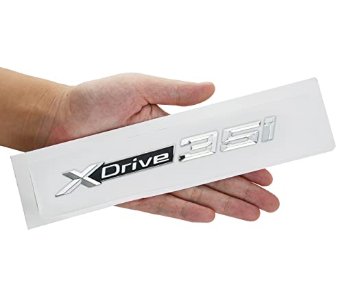 Image of 1Pc X Drive 35i Emblem 3D Badge Decal Nameplate Trunk Sticker Replacement for XDrive35i Cars (Silver Black)