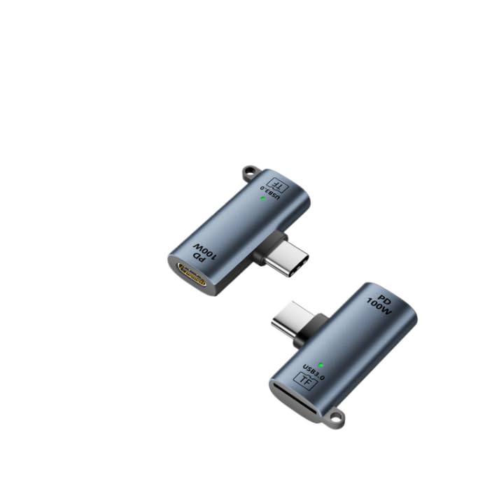 2 in 1 PD 100W Fast Charging Type-C Adapter USB 3.0 TF Card Reader for PC Phone (Without Lanyard) - Dark Gray-picture-16
