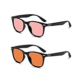BRADDELL OPTICS FL-41 Rose & FL-60 Wayfarer Blue Light Glasses for Migraine Light Sensitivity, Fluorescent LED Lighting & Computer Screen Glare (Dual Pack)
