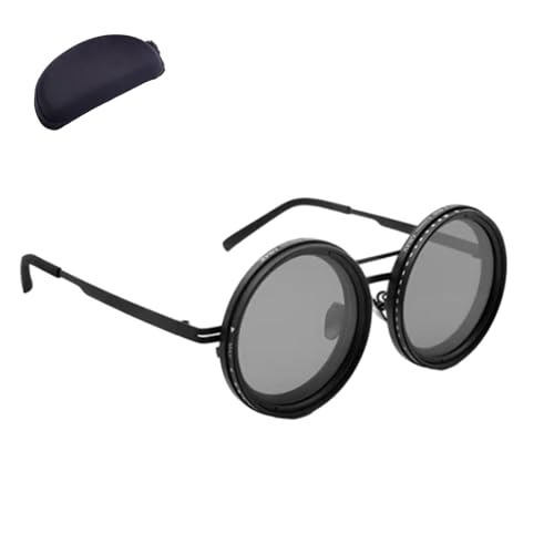 Tint Adjustable Sunglasses, Adjustable Tint Polarized Round Sunglasses | Nd9 Stepless 1-9 Gears