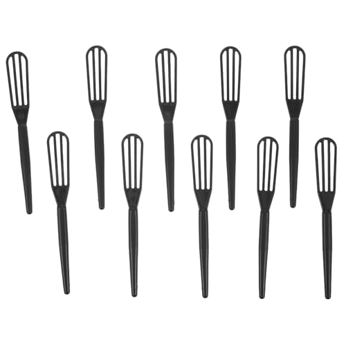 Alipis Herramientas para Mezclar Colores y Decolorantes, 10 Batidores de Plástico Negro para Teñir Cabello Grueso, Accesorios para Peluquería en Casa y Barbería