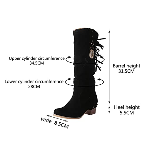 Bottes à talons hauts design strass et finitions franges fixes de qualité