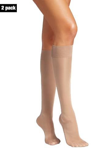 Wolford Satin Touch 20 Denier Knee-Highs for Women Translucent Shimmer Hosiery with Soft Cuff (3-Unit Set)2