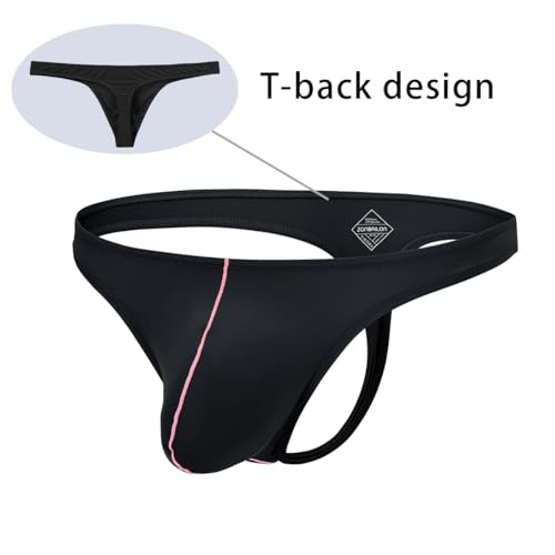 Men's Sexy Thong Low Rise G-Strings Bulge Pouch T-Back Briefs Underwear Bikini3