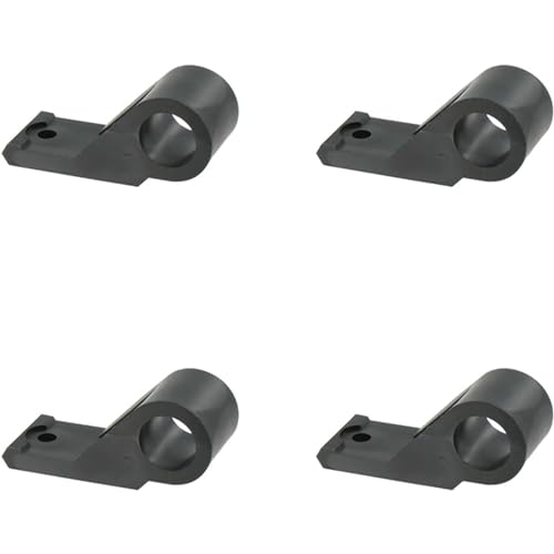 Lot de 4 Colliers Déportés d'Espagnolette - Composite Noir ou Blanc - Diam. Ø14 - Entraxe 20 mm - Lacet pour Barre de Volet Battant - Accessoire fermeture - à Visser - Fabrication Française (Noir)