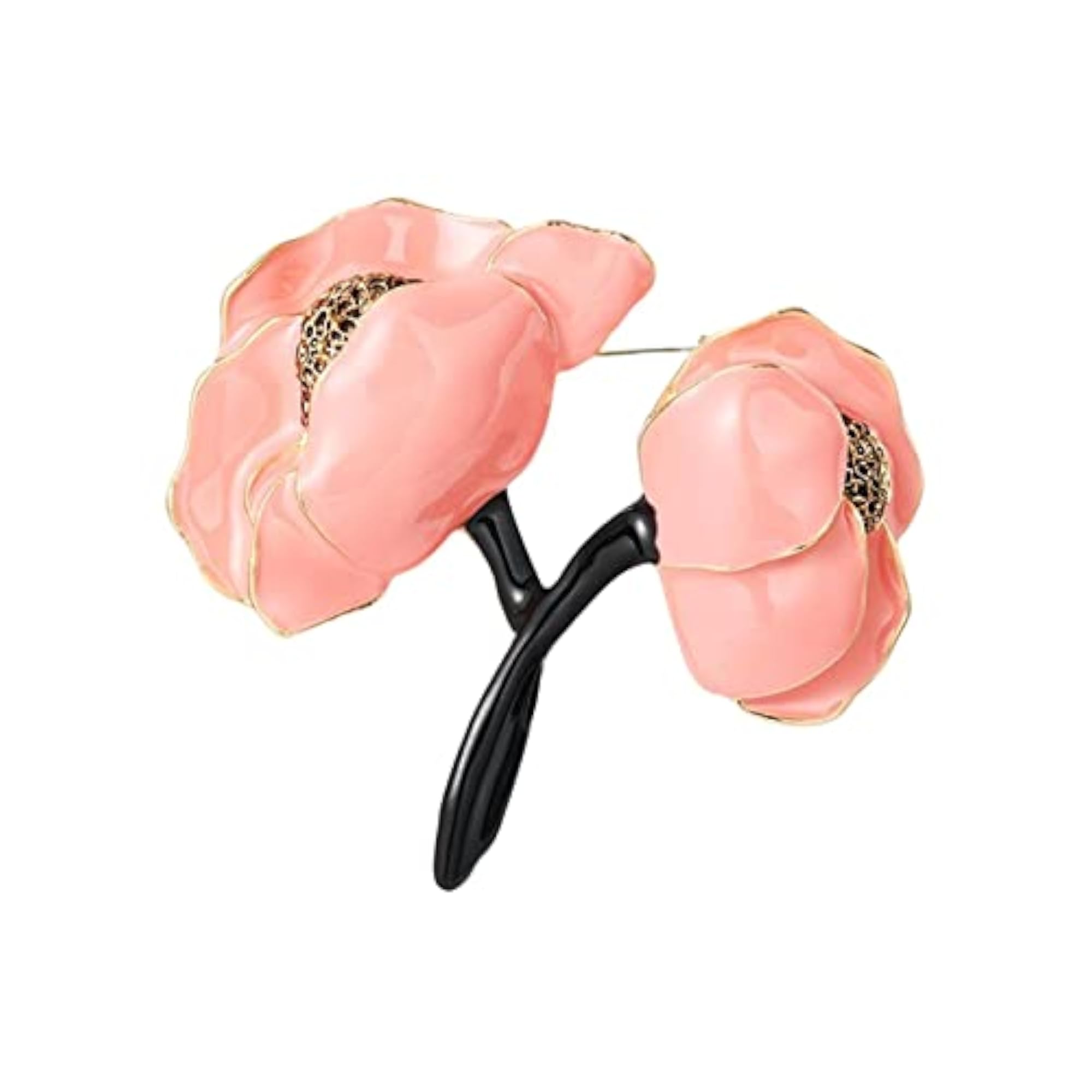 Elegant Peony Flower Brooch Pin, Durable Pink Accessory