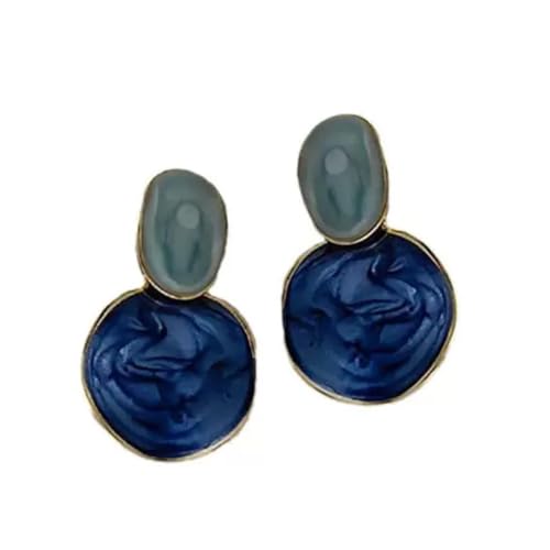 Pendientes redondos texturizados vintage de alta sofisticación para mujer