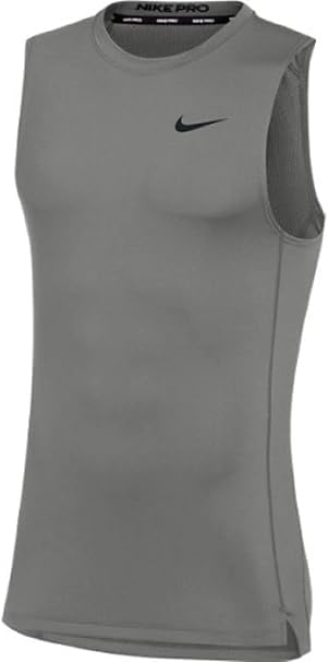Nike Mens Pro Sleeveless Fitted Training Tee, 2XL Mens (Grey/Black)