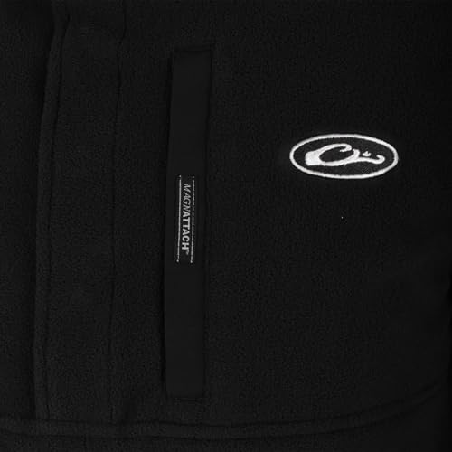 Image of Drake Waterfowl Men's Camp 2.0 Fleece Pullover | Hunting Anti-Pill Moisture Wicking 1 /4 Neck Snap Sweater with Chest Pocket
