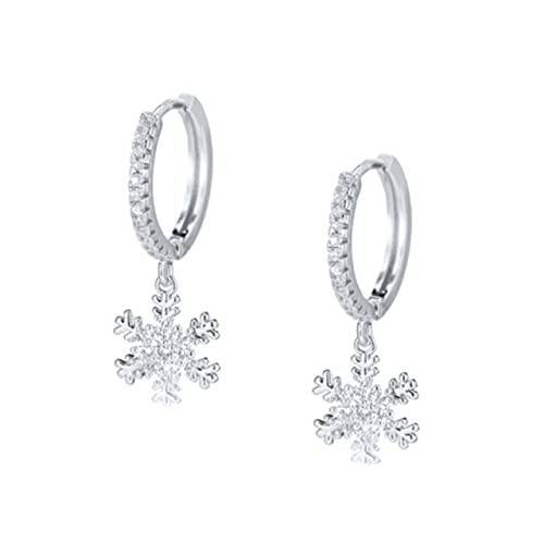 Boucles d'oreilles de cerceau fleur lune zircon le cadeau idéal