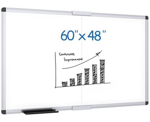 Image of VIZ-PRO Large Magnetic Dry Erase Whiteboard, 60 x 48 Inches, Foldable