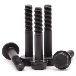 M8-1.25 x 50mm (10個パック) フランジ付き六角ボルト、六角フランジネジ、ブラック酸化仕上げ、10.9グレード合金鋼、オートバイカーボルト交換、部分ねじ。 -