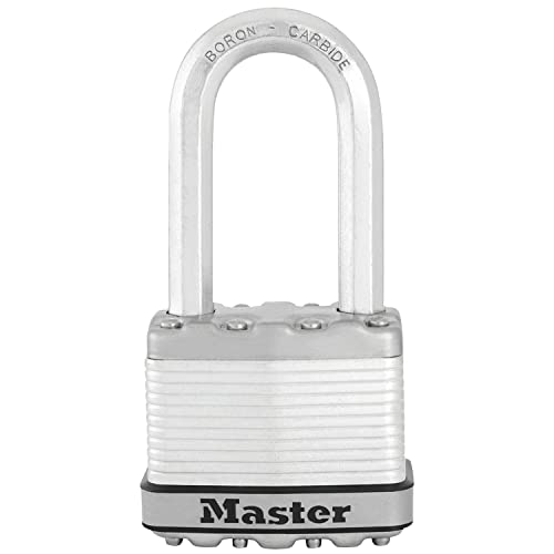 MASTER LOCK Very High Security Padlock, Security Level 9/10, Outdoor, Keyed, Laminated Steel, Weatherproof, Medium Shackle