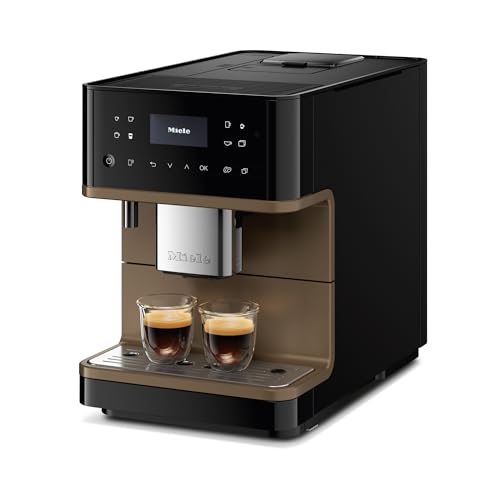 Image of Miele CM 6360 MilkPerfection Automatic Coffee Machine - OneTouch for Two, AromaticSystem, 8 individual profiles, DoubleShot, WiFi-compatible, LED lighting, in Obsidian Black BronzePearl Finish