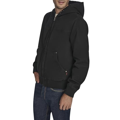 Image of Levi's Men's Workwear Cotton Canvas Hooded Bomber Jacket