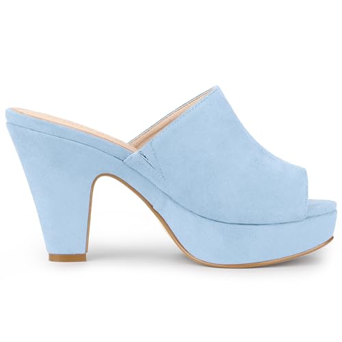 Image of Allegra K Women's Open Toe Platform Chunky Heel Slides Sandals