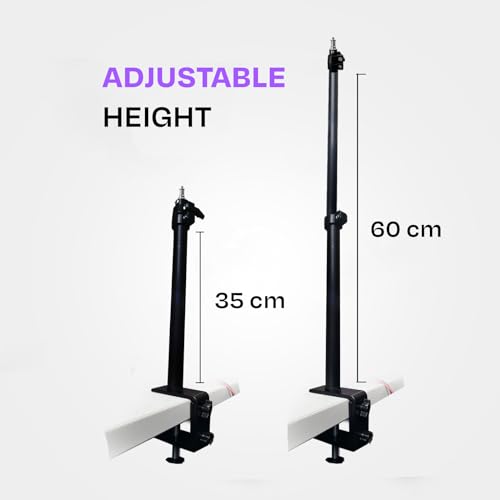 Kreo Slab Key Light with Extendable Stand & Desk Mount Combo- Fill Light with Five Color Temperatures,1455 Lumens, 120 Light Beads, CRI 95+, Sturdy Aluminum Stand (Slab Light + Desk Stand Combo) - Image 3