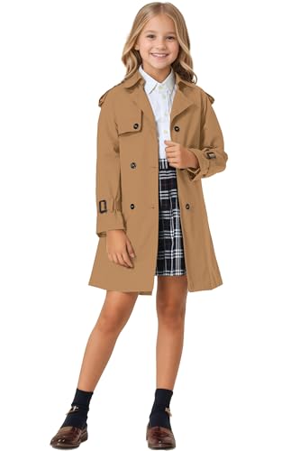 Image of Cromoncent Kids Rain Jacket, Raincoats Lightweight Waterproof Trench Coat for Boys Girls